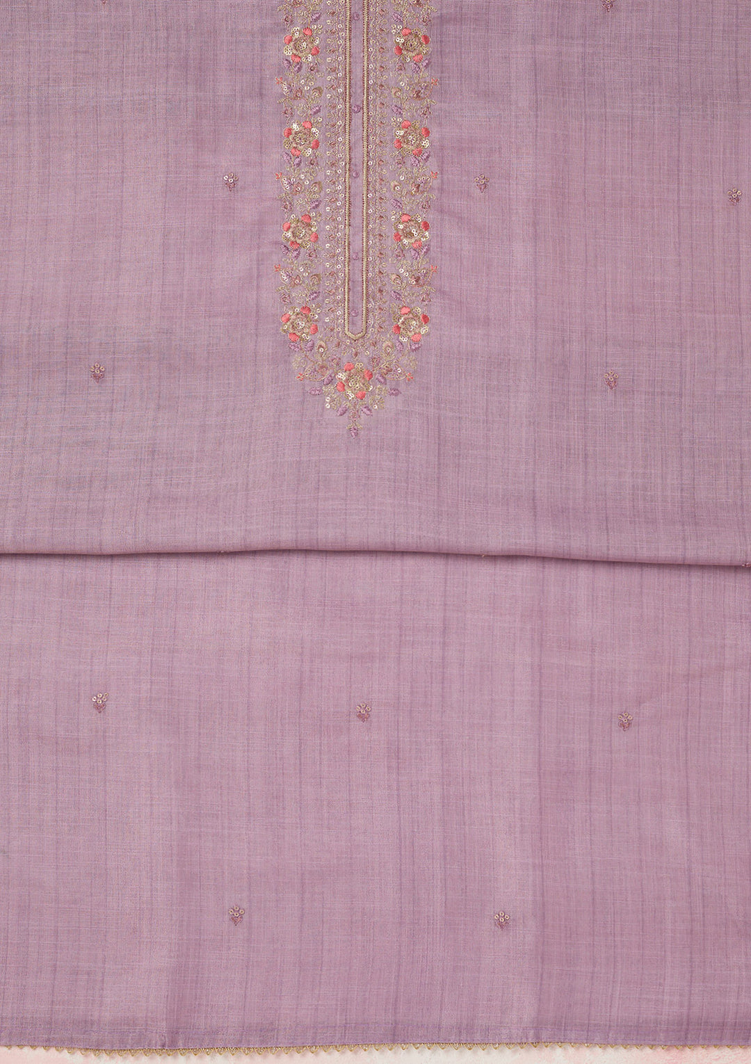 Lavender Zariwork (Gold) Linen Unstitched Salwar Suit