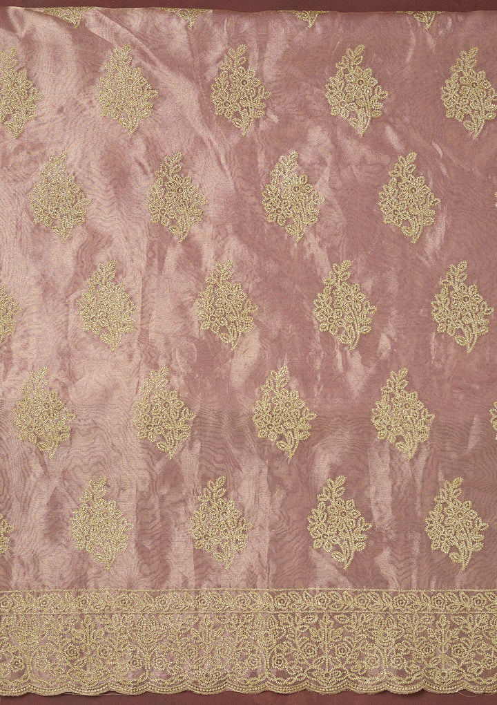 Lavender Metallic Embroidery Tissue Unstitched Salwar Suit