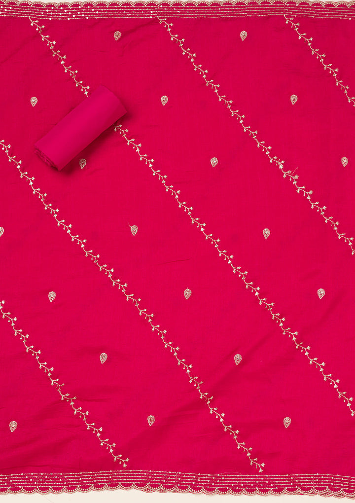 Wine Subtle Soft Raw Silk Unstitched Salwar Suit