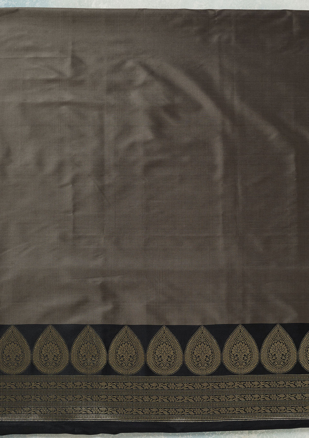 Grey Zariwork (Gold) Banarasi Unstitched Salwar Suit