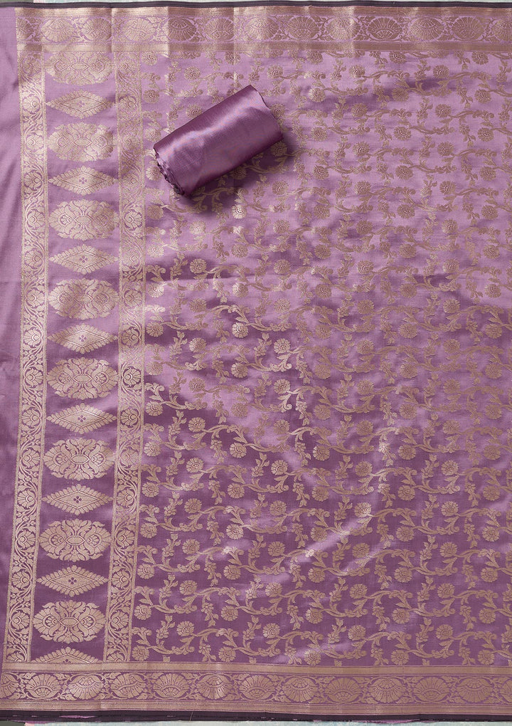 Royal Blue Zariwork (Gold) Banarasi Unstitched Salwar Suit