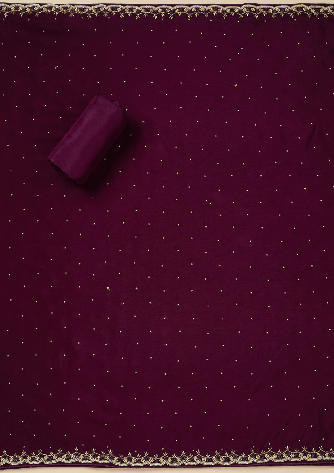 Purple Stonework Georgette Unstitched Salwar Suit