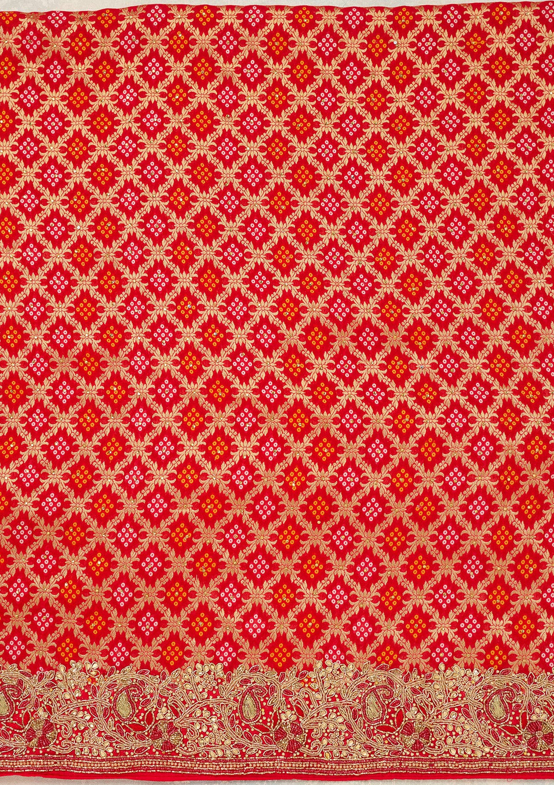 Red Stonework (Silver) Georgette Unstitched Salwar Suit