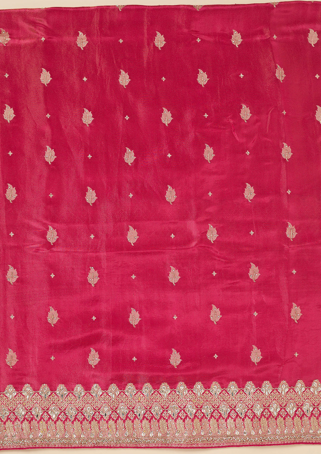 Pink Stonework Dola Silk Unstitched Salwar Suit