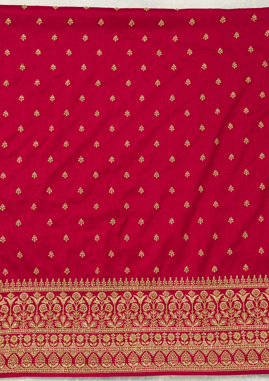 Rani Pink Cording Soft Raw Silk Unstitched Salwar Suit