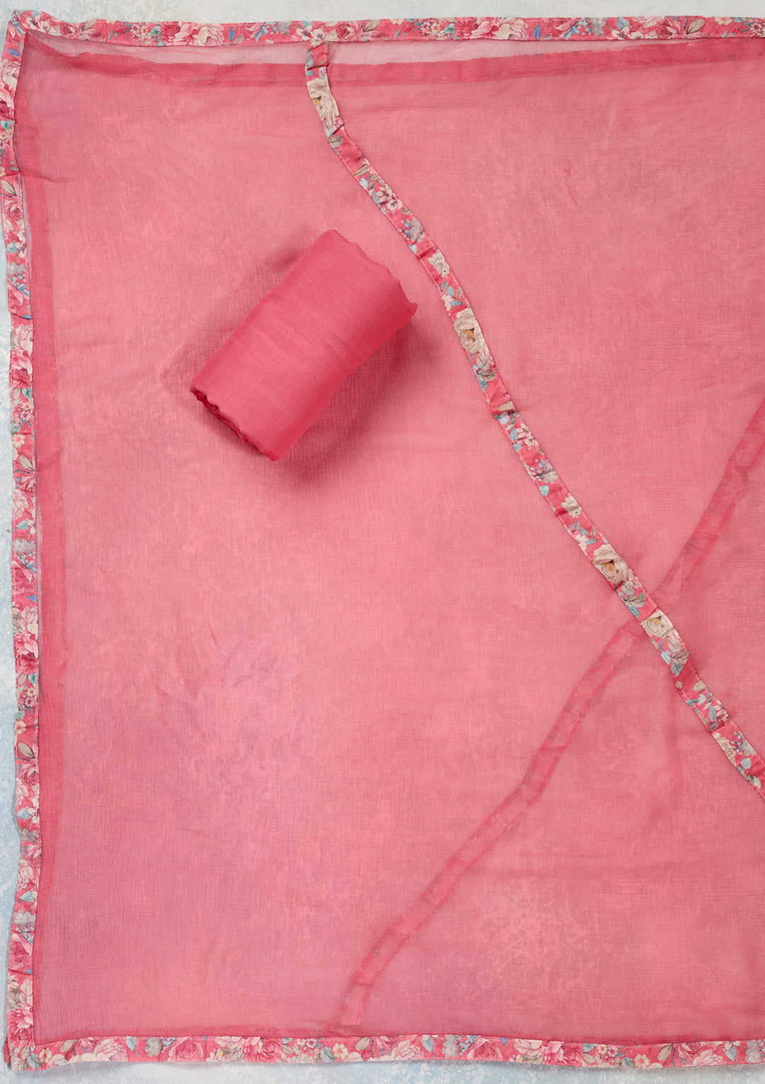 Pink Threadwork Cotton Unstitched Salwar Suit