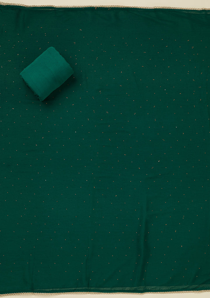 Rama Green Threadwork Georgette Unstitched Salwar Suit