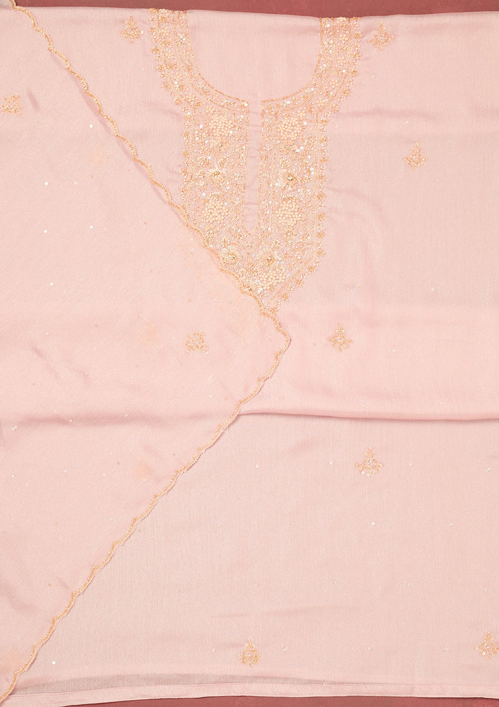Lavender Cutdana Semi Crepe Unstitched Salwar Suit