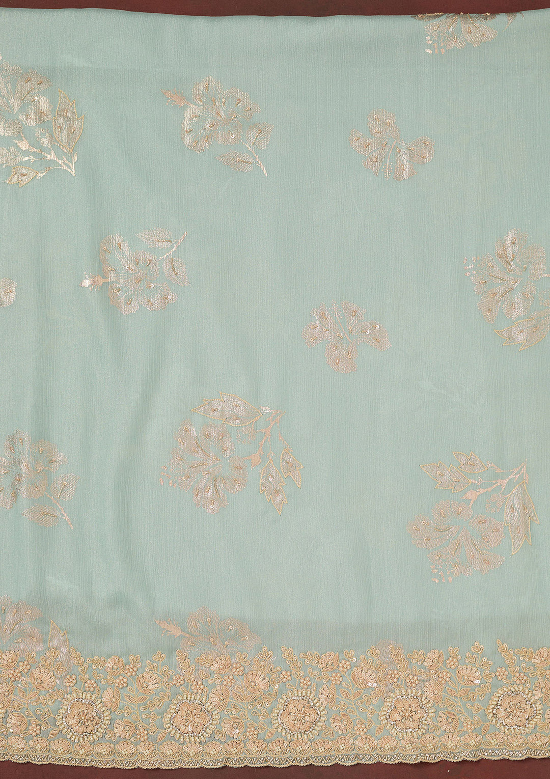Sky Blue Cutdana Chinon Unstitched Salwar Suit