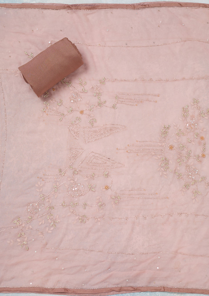 Mauve Cutdana Georgette Unstitched Salwar Suit