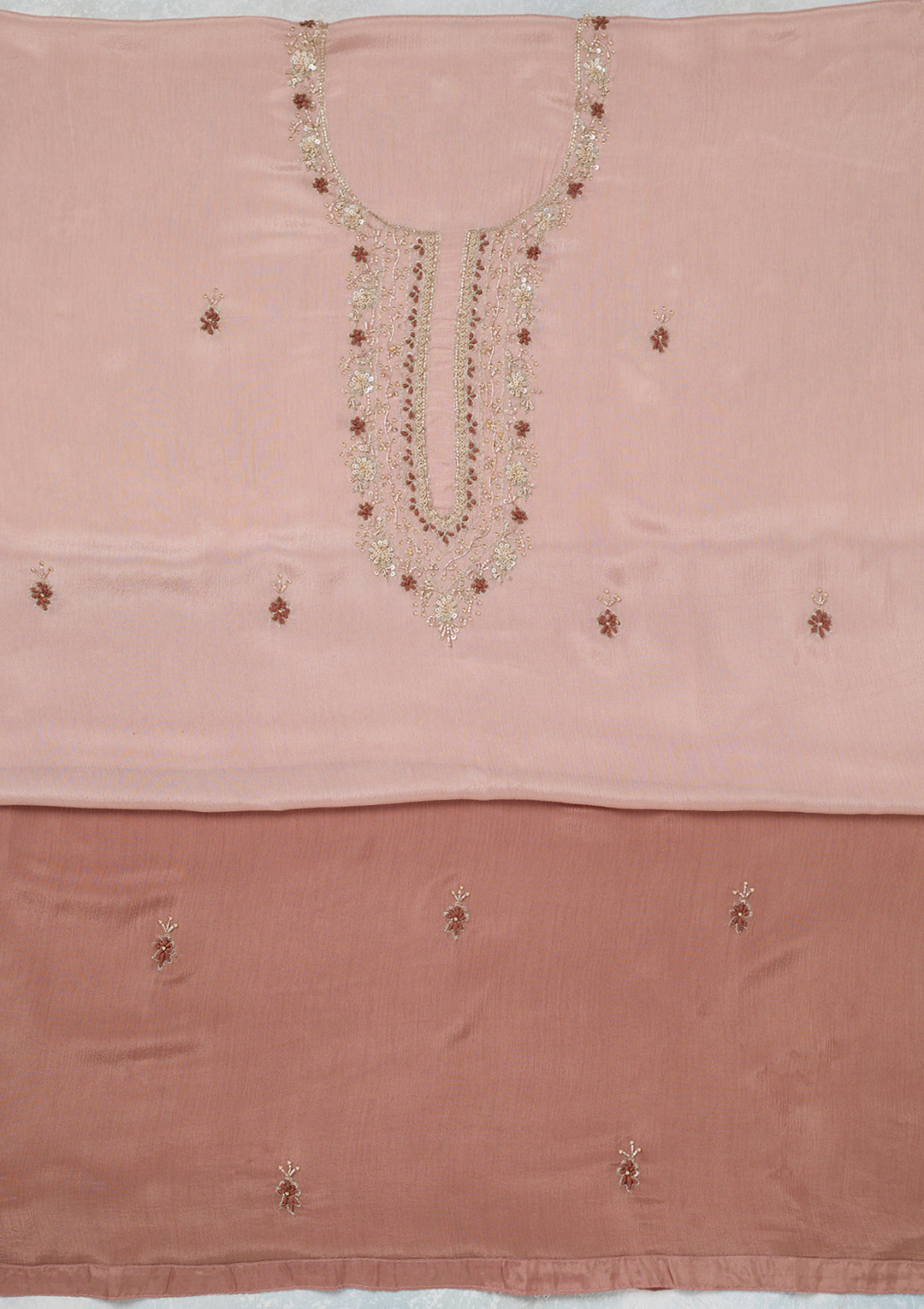 Mauve Cutdana Georgette Unstitched Salwar Suit