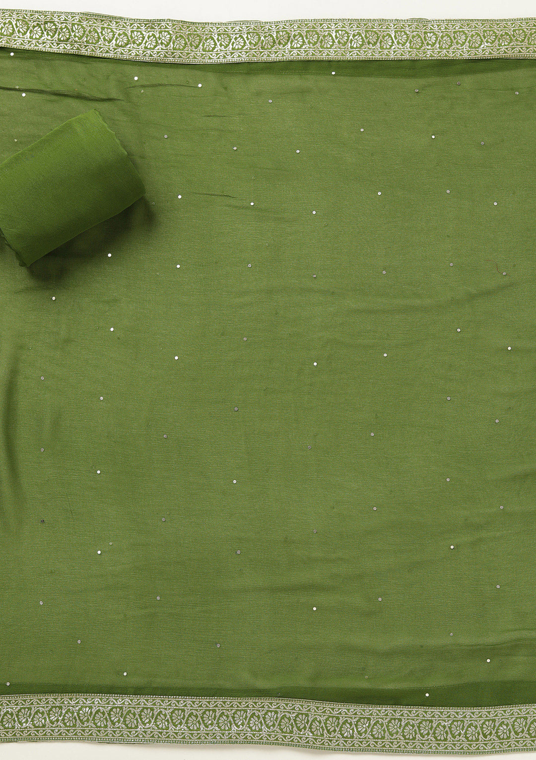 Mehendi Zariwork (Gold) Georgette Unstitched Salwar Suit