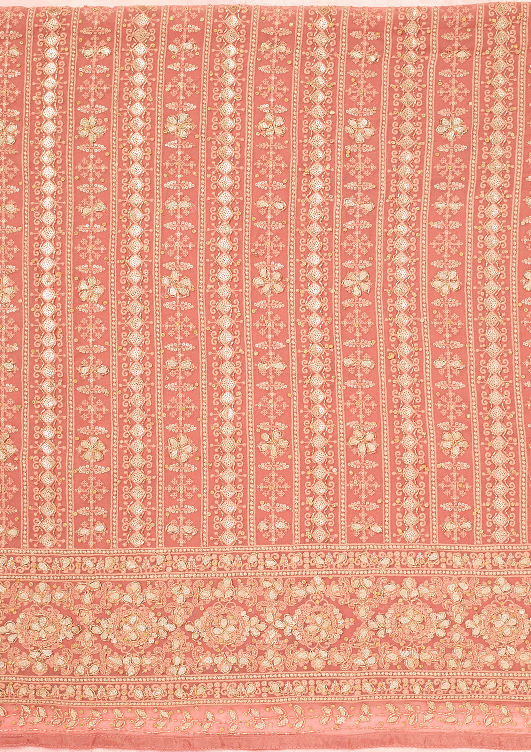 Rust Cutdana Georgette Unstitched Salwar Suit