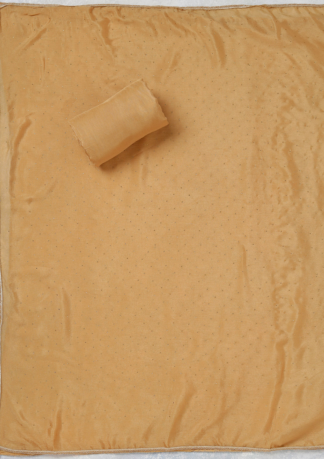 Beige Zariwork (Gold) Organza Unstitched Salwar Suit