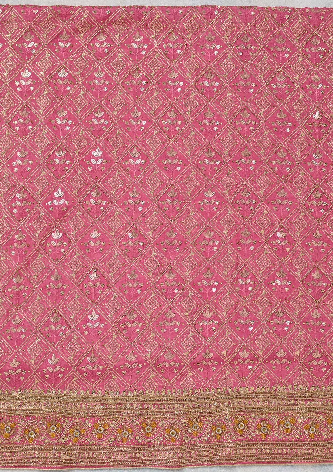 Pink Zariwork Georgette Unstitched Salwar Suit