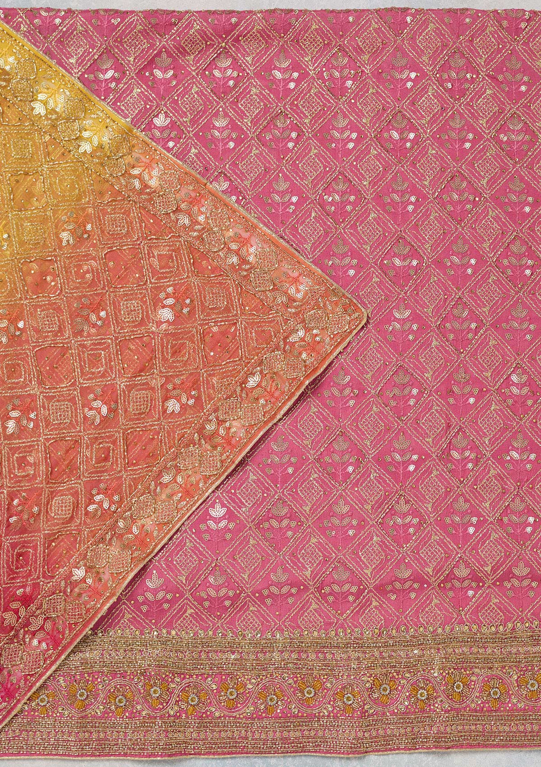 Pink Zariwork Georgette Unstitched Salwar Suit