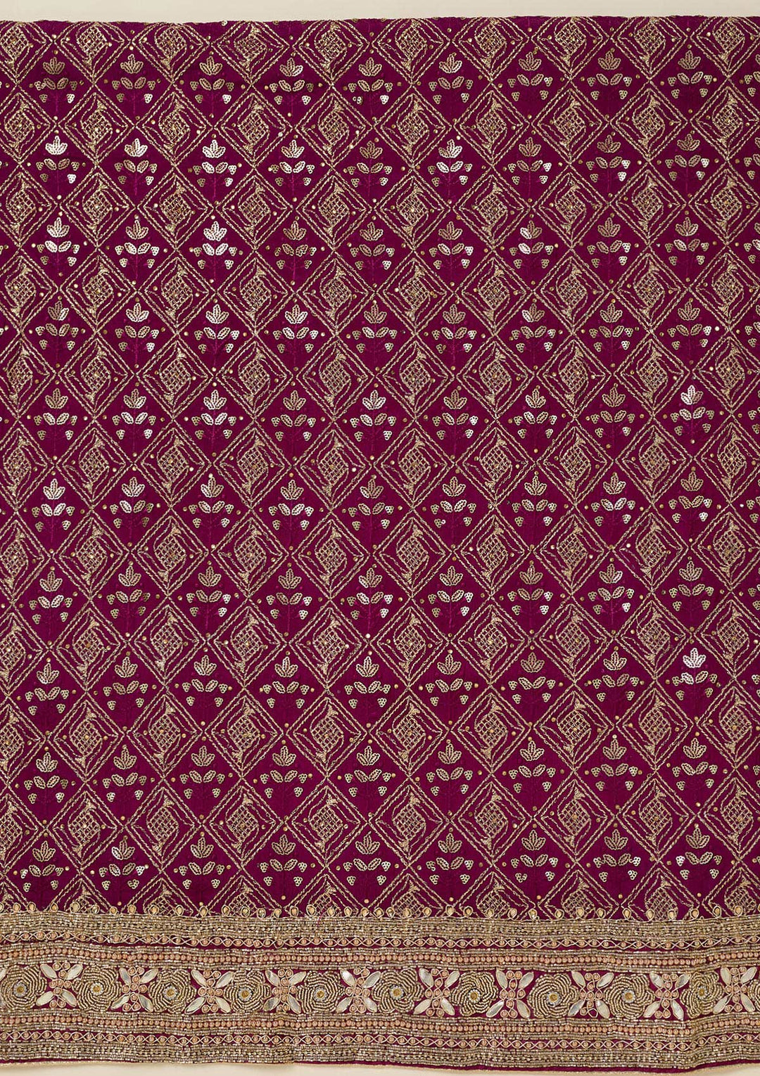 Purple Zariwork Georgette Unstitched Salwar Suit