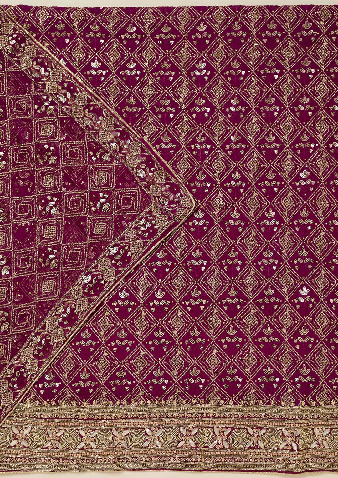 Purple Zariwork Georgette Unstitched Salwar Suit