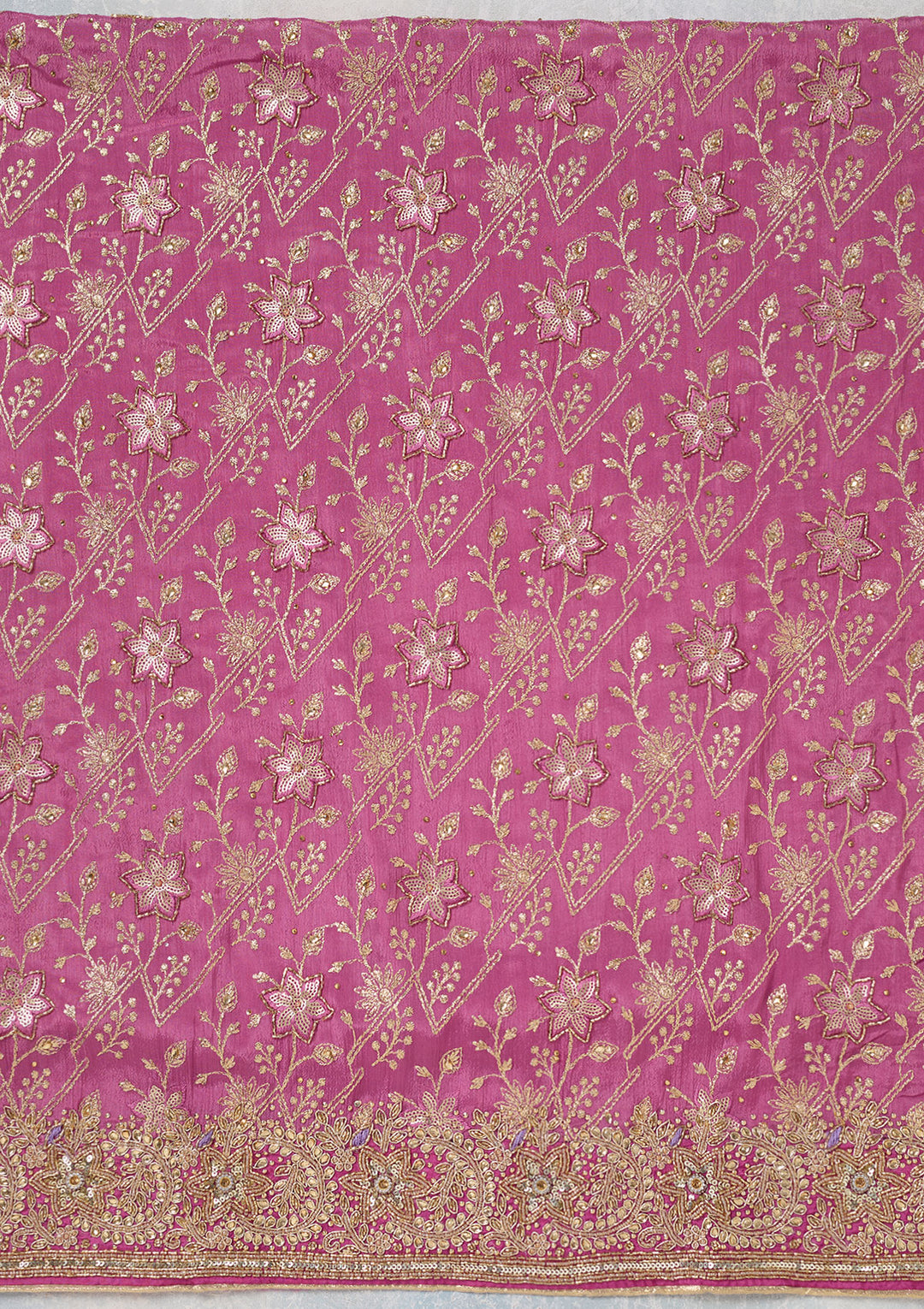 Purple Zariwork Georgette Unstitched Salwar Suit