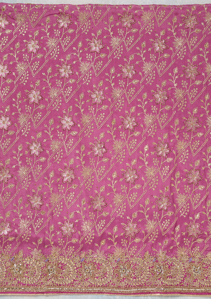 Purple Zariwork Georgette Unstitched Salwar Suit