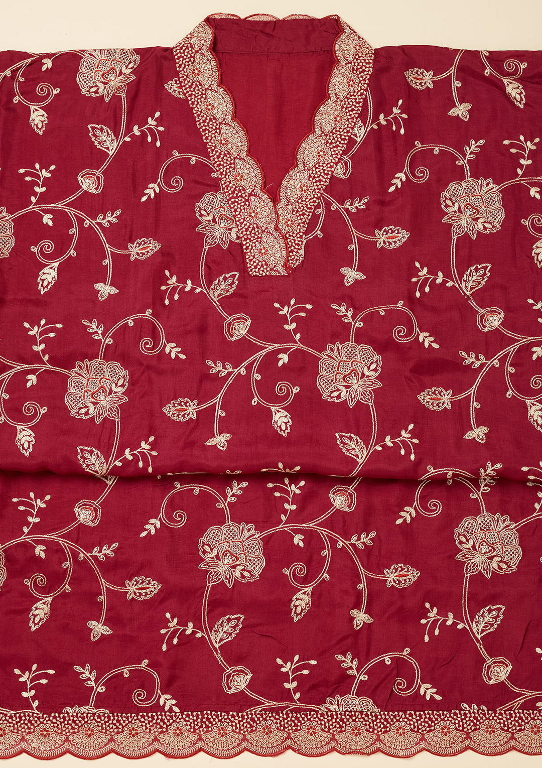 Purple Zariwork (Gold) Chinon Unstitched Salwar Suit