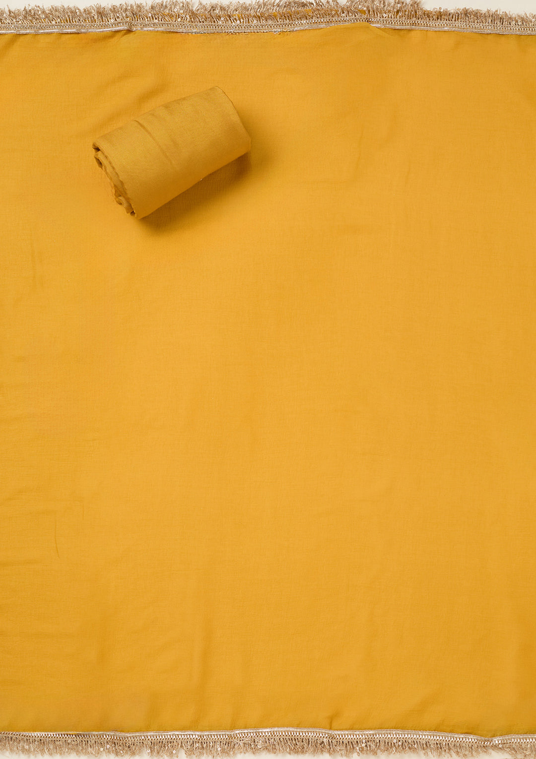 Mustard Zariwork Dola Silk Unstitched Salwar Suit