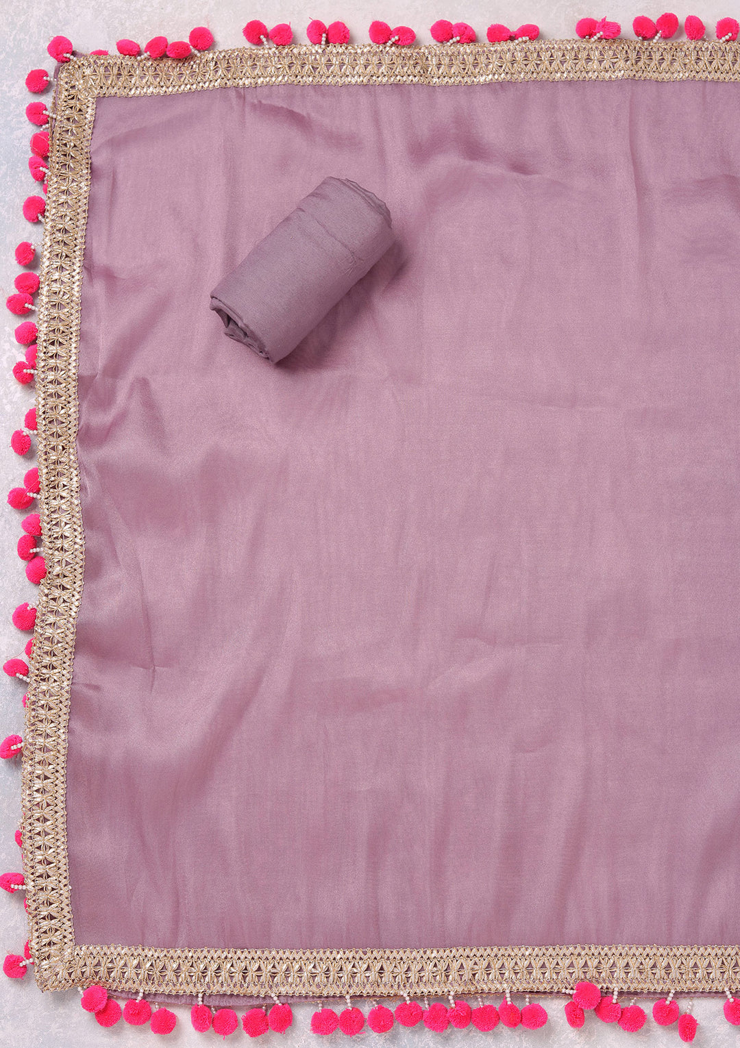 Lavender Cording Tissue Unstitched Salwar Suit