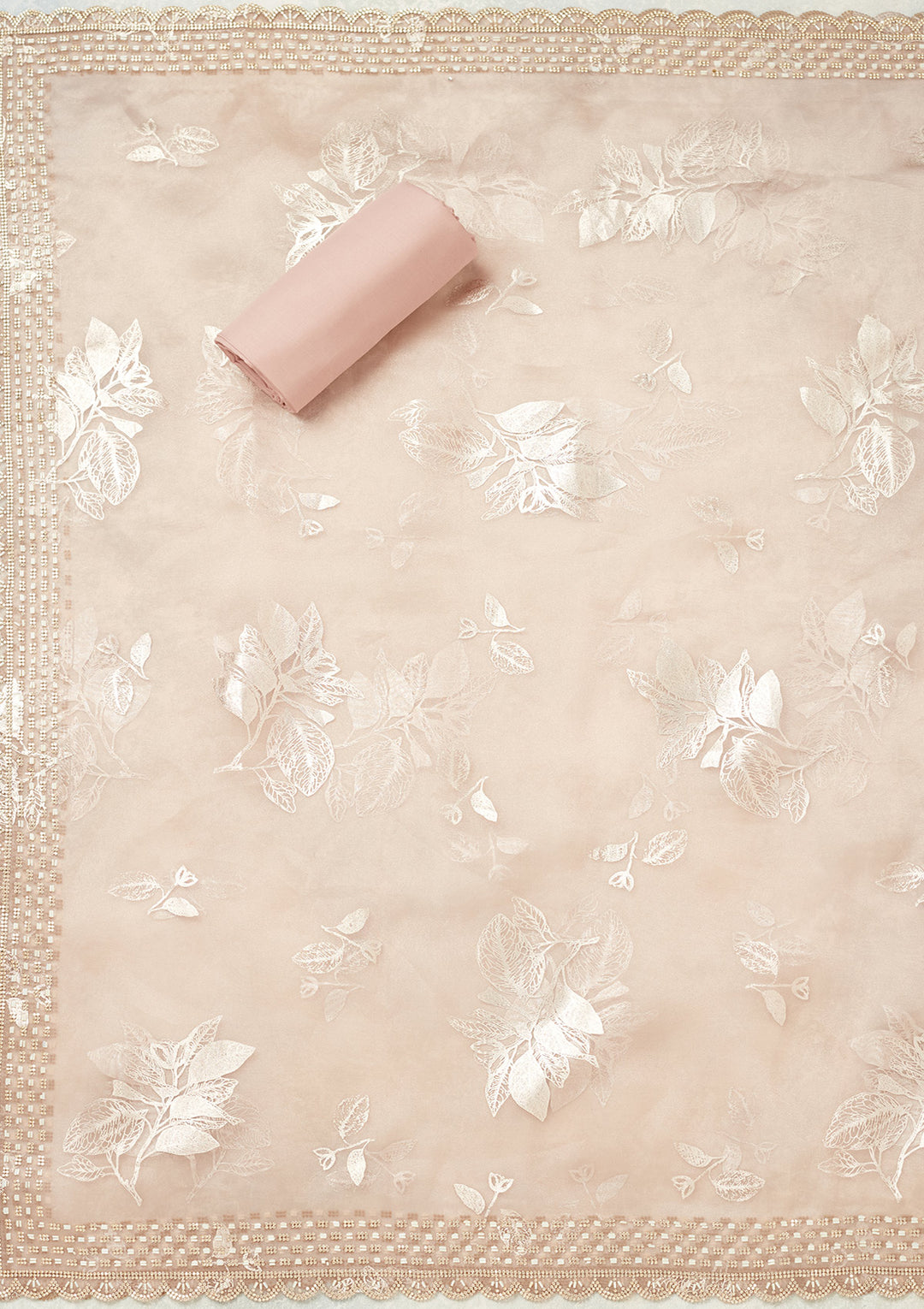 Lavender Stonework (Gold) Tissue Unstitched Salwar Suit