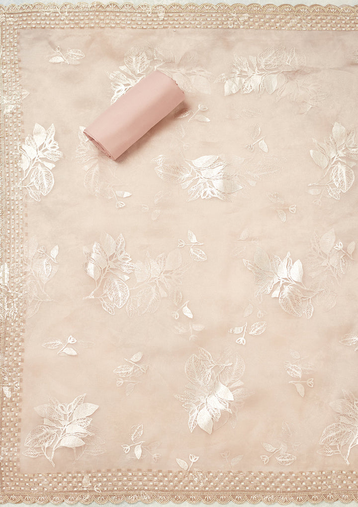 Lavender Stonework (Gold) Tissue Unstitched Salwar Suit