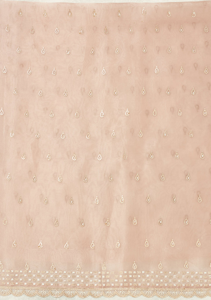 Lavender Stonework (Gold) Tissue Unstitched Salwar Suit