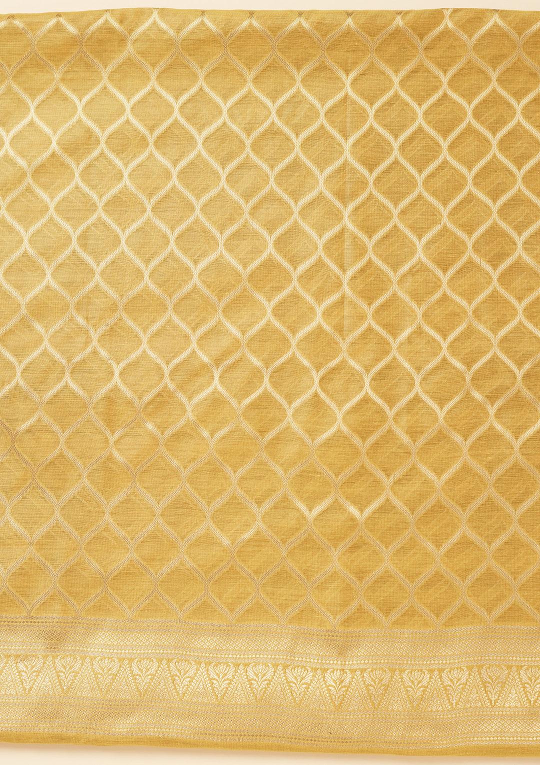 Lime Green Zariwork (Gold) Silk Unstitched Salwar Suit