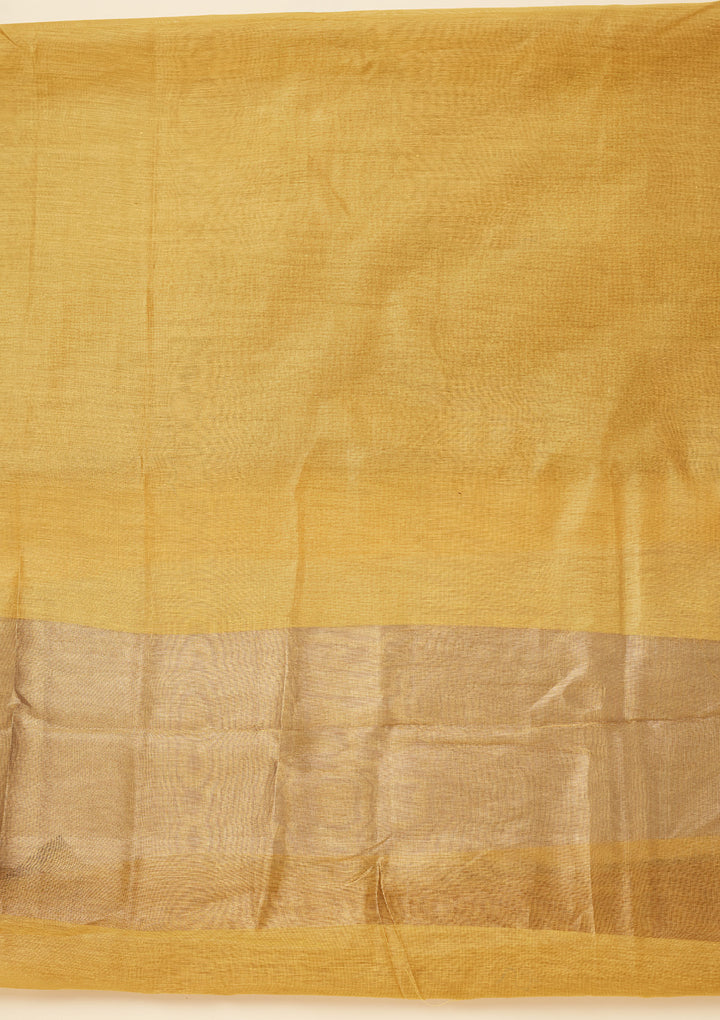 Mehendi Zariwork (Gold) Tissue Unstitched Salwar Suit