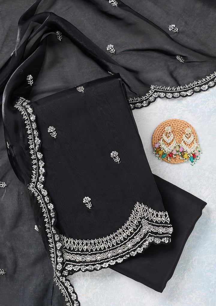 Black Cutdana Tissue Unstitched Salwar Suit