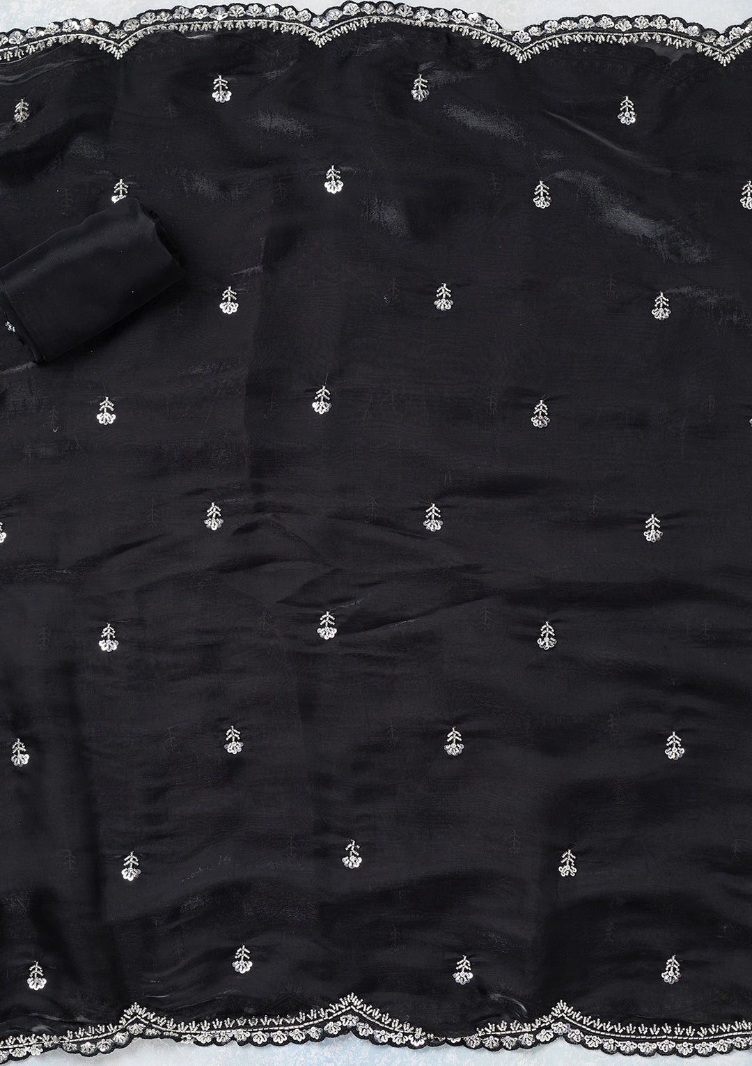 Black Cutdana Tissue Unstitched Salwar Suit