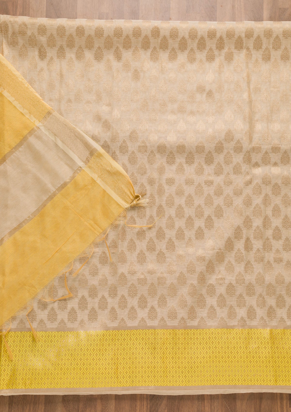 Gold Zariwork Brocade Unstitched Salwar Suit
