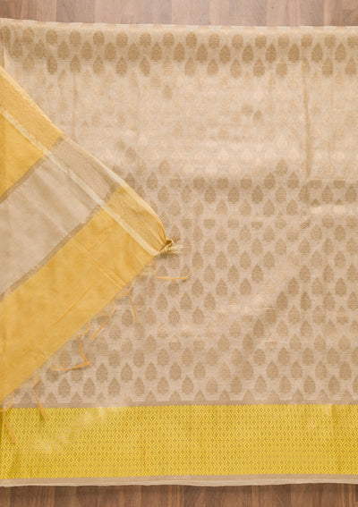 Gold Zariwork Brocade Unstitched Salwar Suit