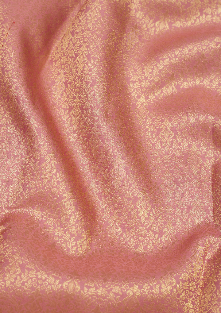 Baby Pink Zariwork Pure Silk Saree
