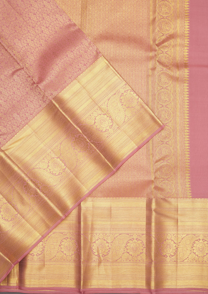 Baby Pink Zariwork Pure Silk Saree