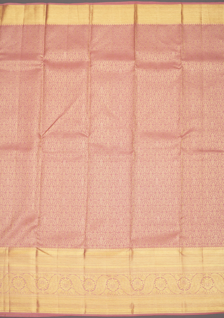 Baby Pink Zariwork Pure Silk Saree