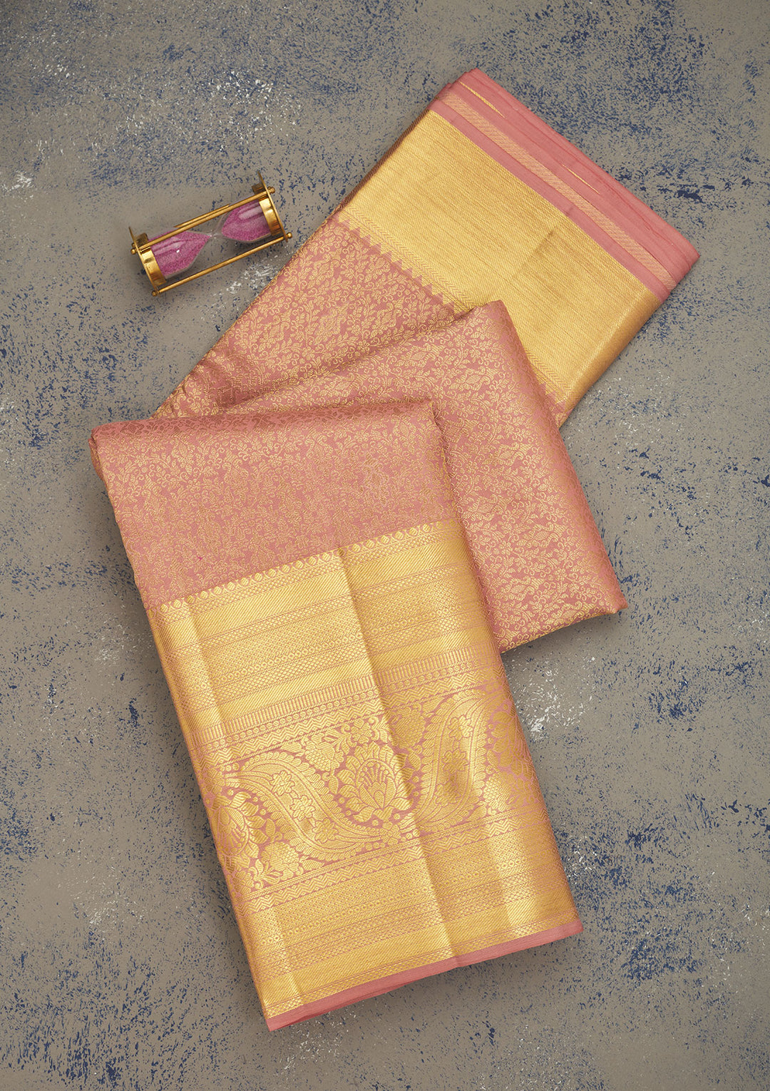 Baby Pink Zariwork Pure Silk Saree