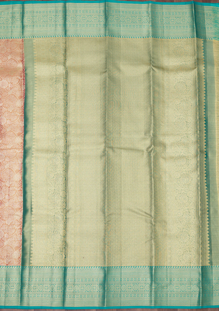 Baby Pink Zariwork Pure Silk Saree