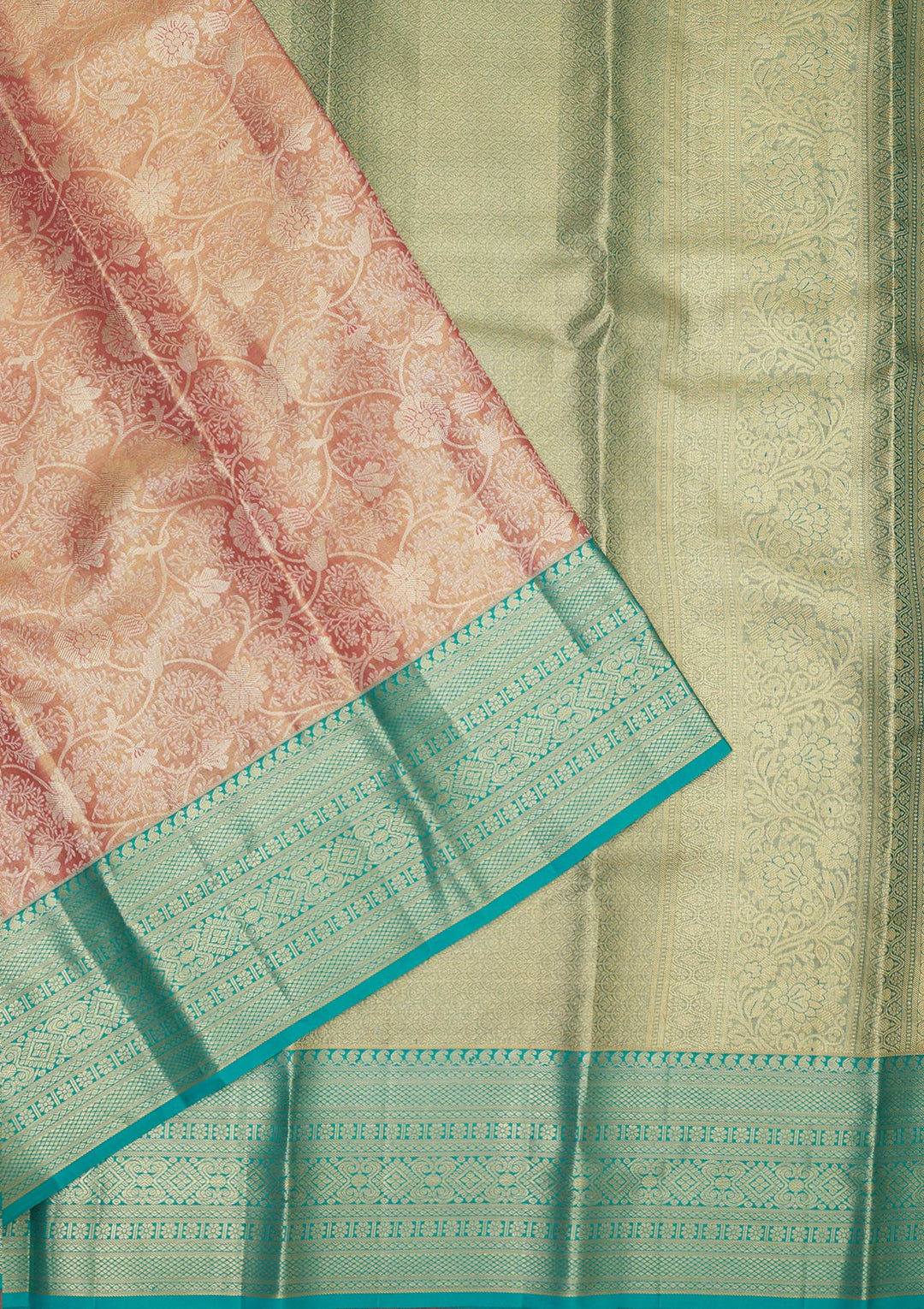 Baby Pink Zariwork Pure Silk Saree