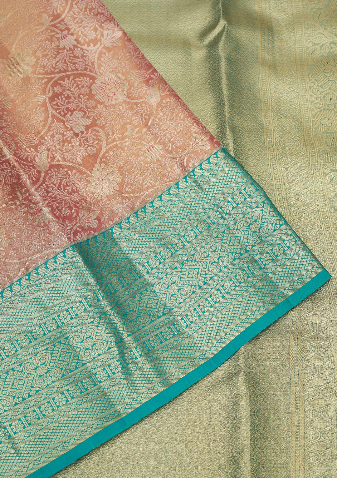 Baby Pink Zariwork Pure Silk Saree