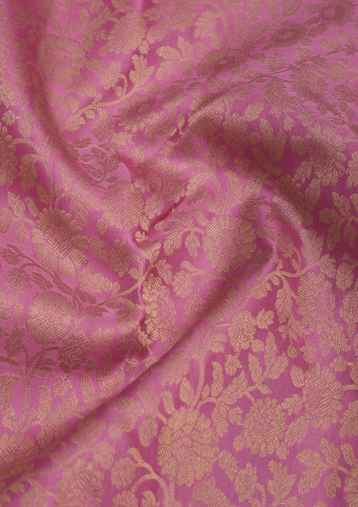 Baby Pink Zariwork Pure Silk Saree