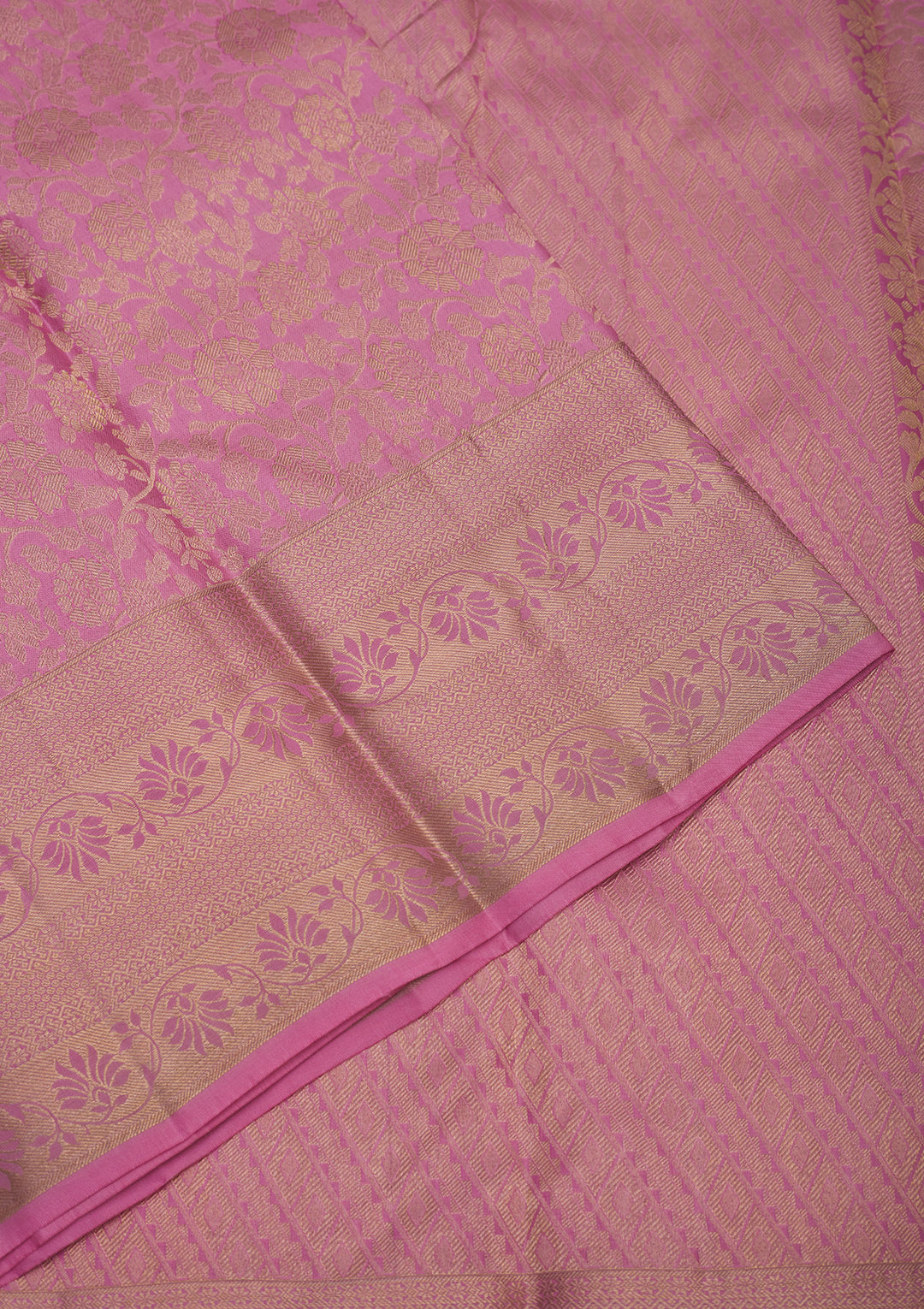 Baby Pink Zariwork Pure Silk Saree