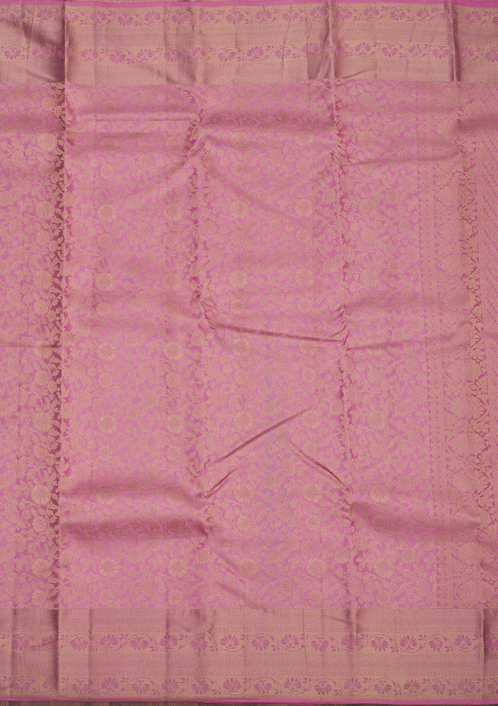 Baby Pink Zariwork Pure Silk Saree