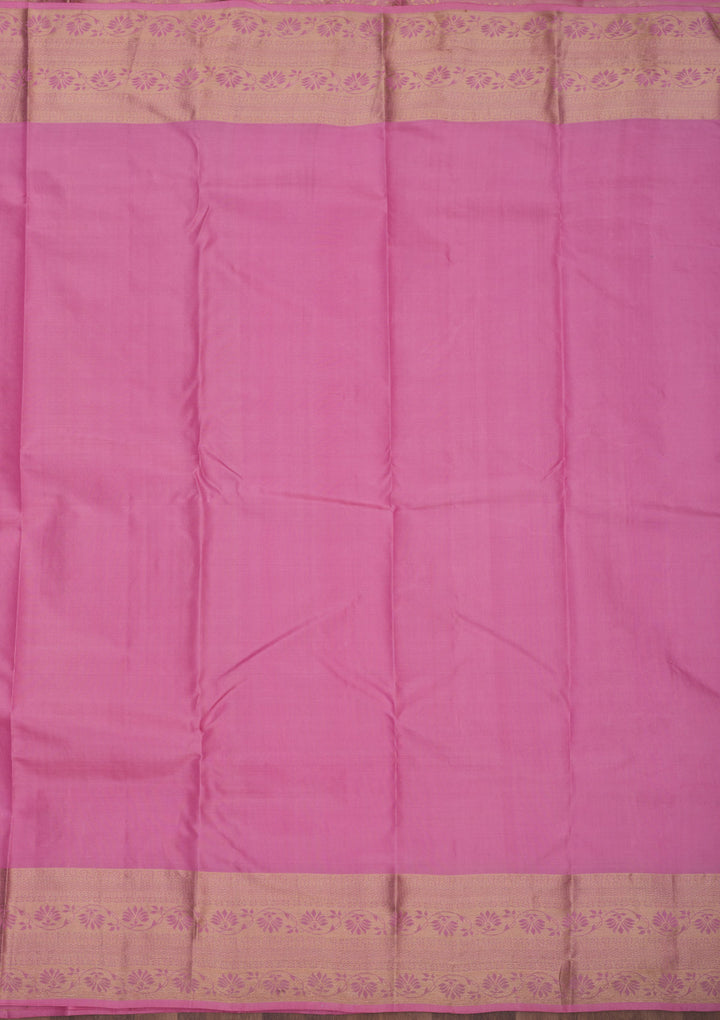 Baby Pink Zariwork Pure Silk Saree