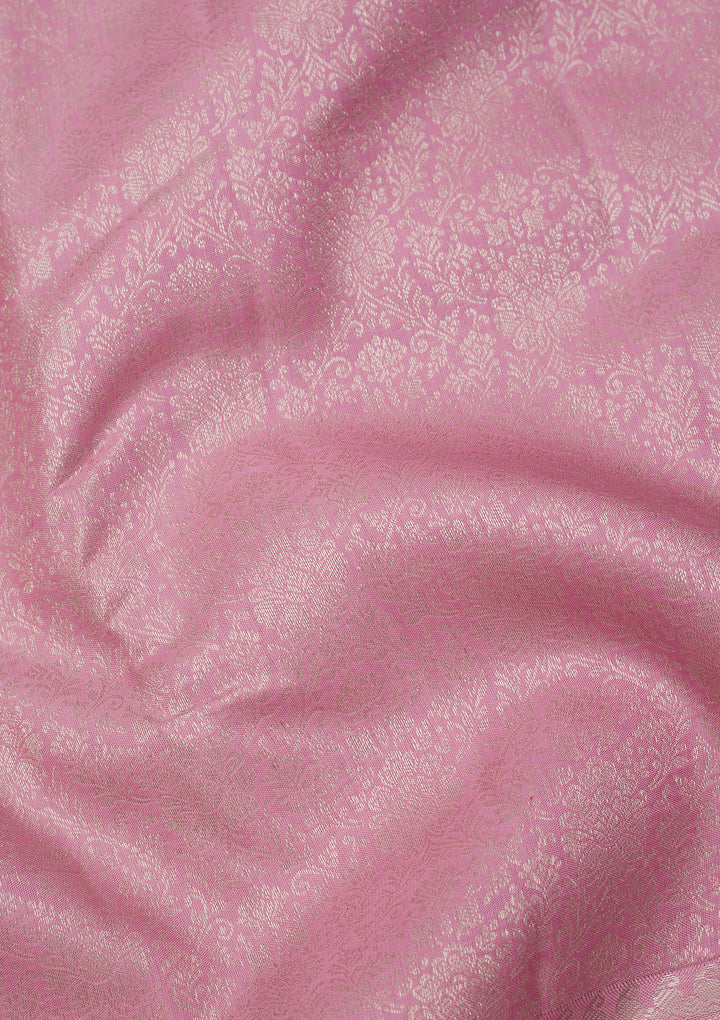 Baby Pink Zariwork Pure Silk Saree