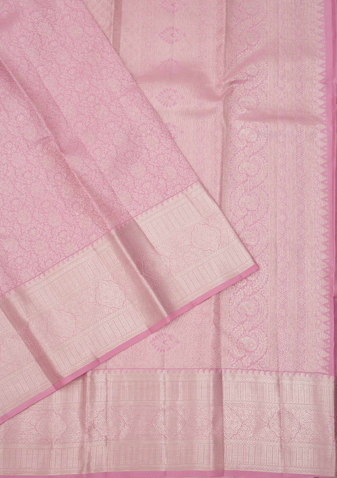 Baby Pink Zariwork Pure Silk Saree