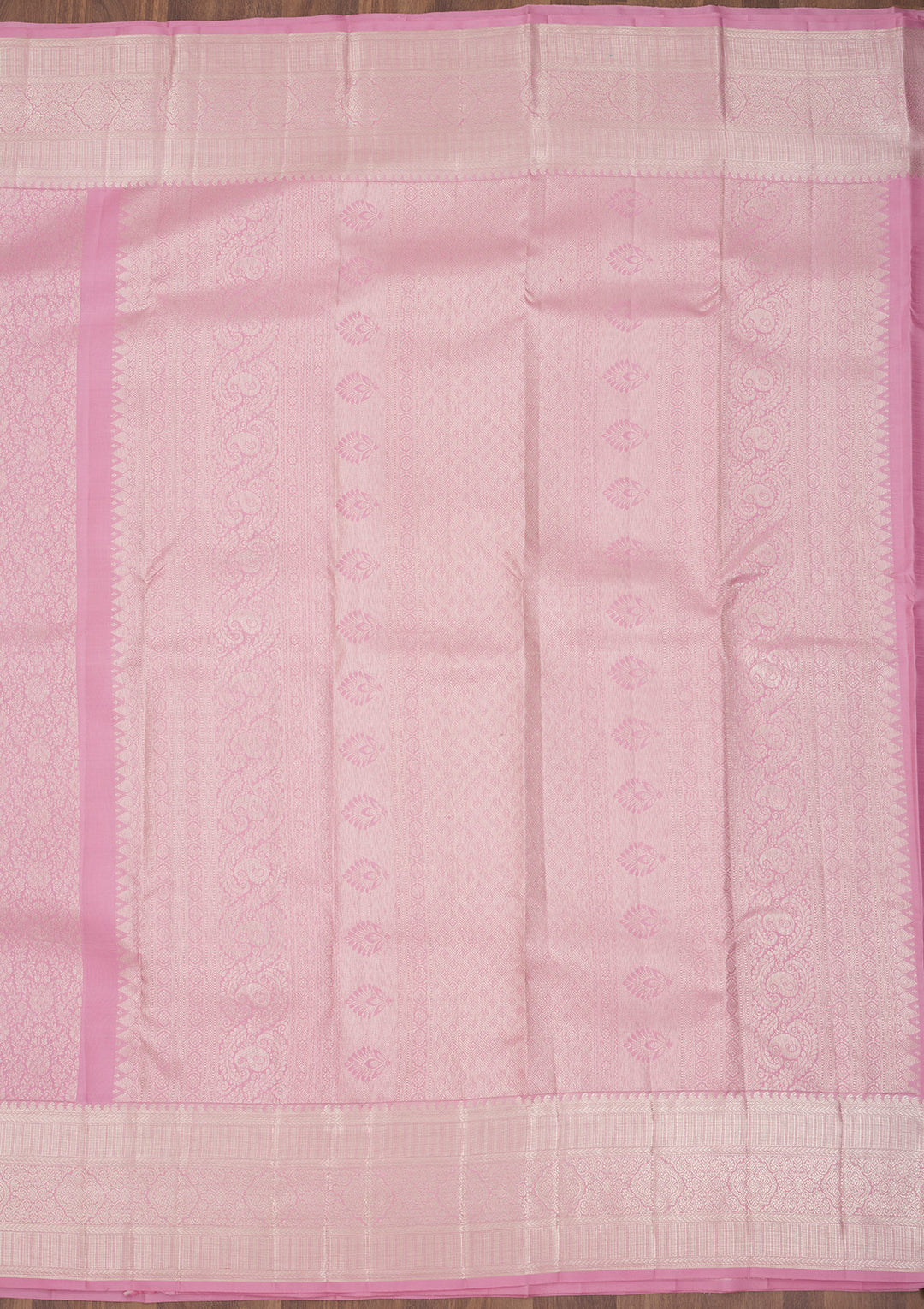 Baby Pink Zariwork Pure Silk Saree